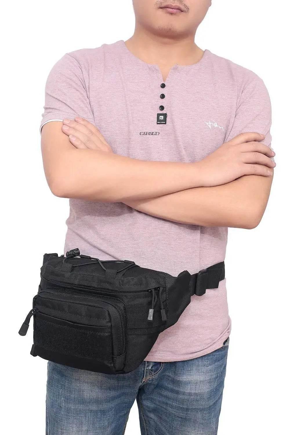 Outdoor Tactical Waist Bag 600D Nylon Oxford Outdoor EDC Fanny Pack Utility Waist Pouch Outdoor Bumbag Hunting Camping Hip Bags - Empire P.E