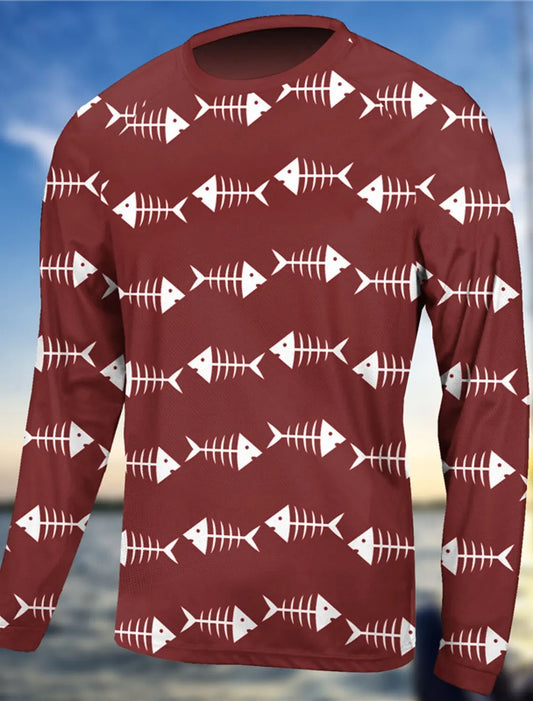 Men's Fishing Shirt Outdoor Long Sleeved UV Protection Breathable Quick Dry Lightweight Sweat Wicking Tops Spring Summer Fishing - Empire P.E