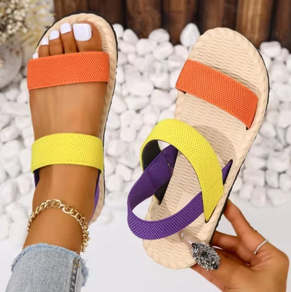 Ladies Leopard Print Flat Sandals