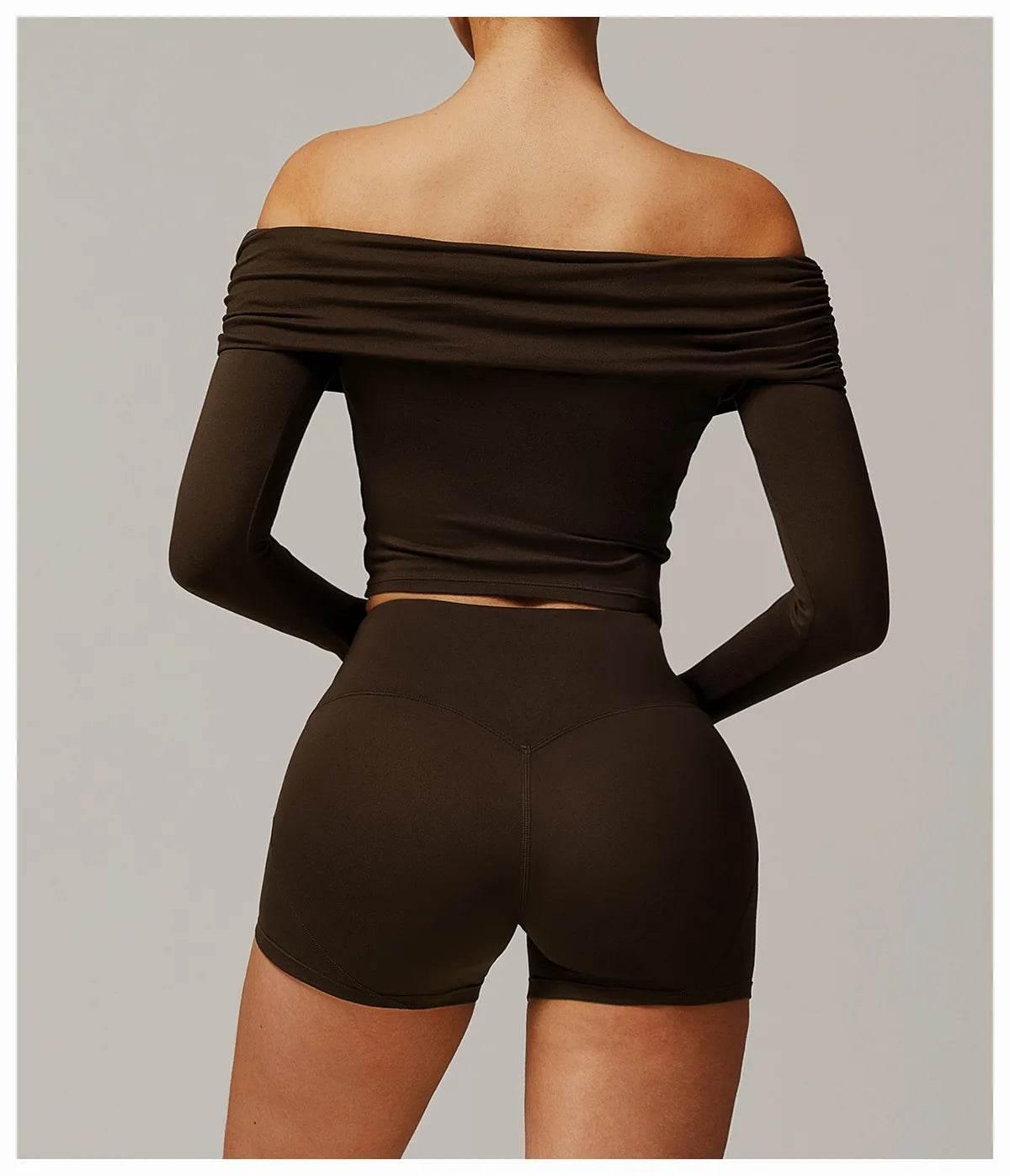 Sexy Yoga Long Sleeve Slim Fit Fitness Yoga Shirts Crop Top Women's Quick-drying Sport Tops Running Workout Women Gym Clothing - Empire P.E