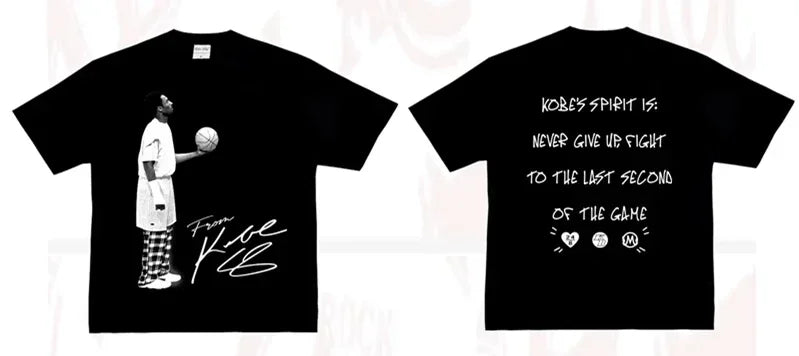 Kobe Looked Up At The American Heavy Women Men T-shirt Digital Direct Spray To Do Old Street Basketball Short Sleeve T Shirt - Empire P.E
