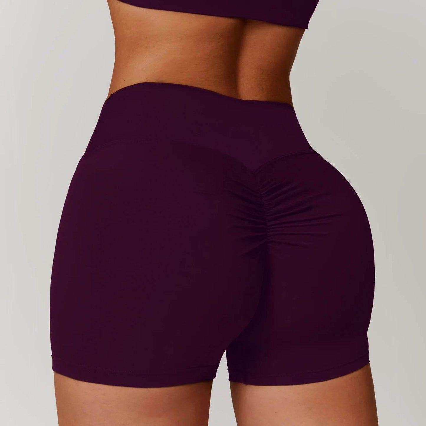 New Women Yoga Shorts High Waist Beautiful Buttocks Gym Sexy Feel V-shaped Shorts Sports Fitness Tights Push up Run Leggings - Empire P.E