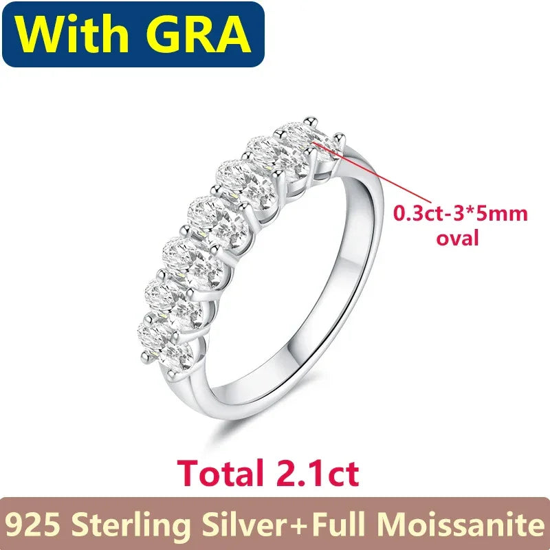 [ Moissanite Rings ] Emerald Oval Moissanite Diamond Rings For Women S925 Sterling Silver - Empire P.E