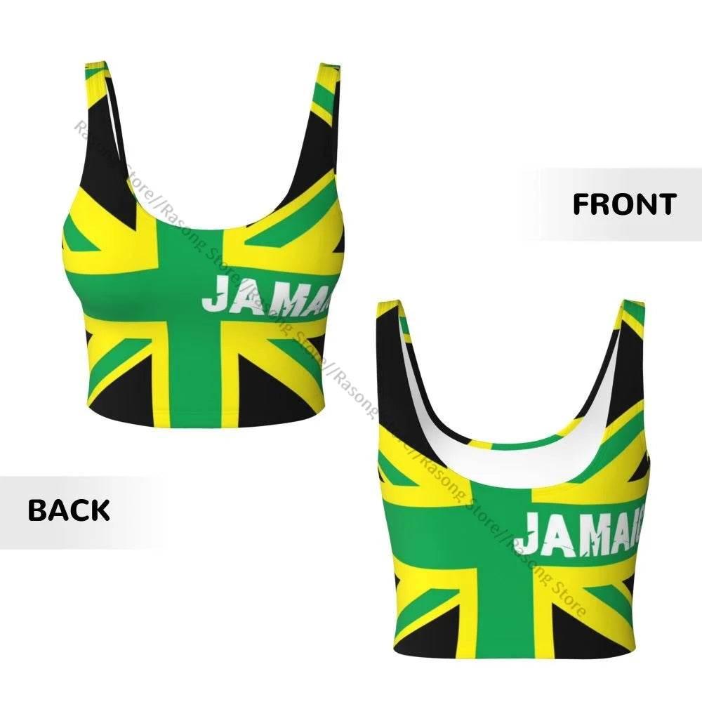 Sports Bra Women Running Yoga Clothes Vest Jamaica Kingdom Flag Gathering Fitness Vest - Empire P.E