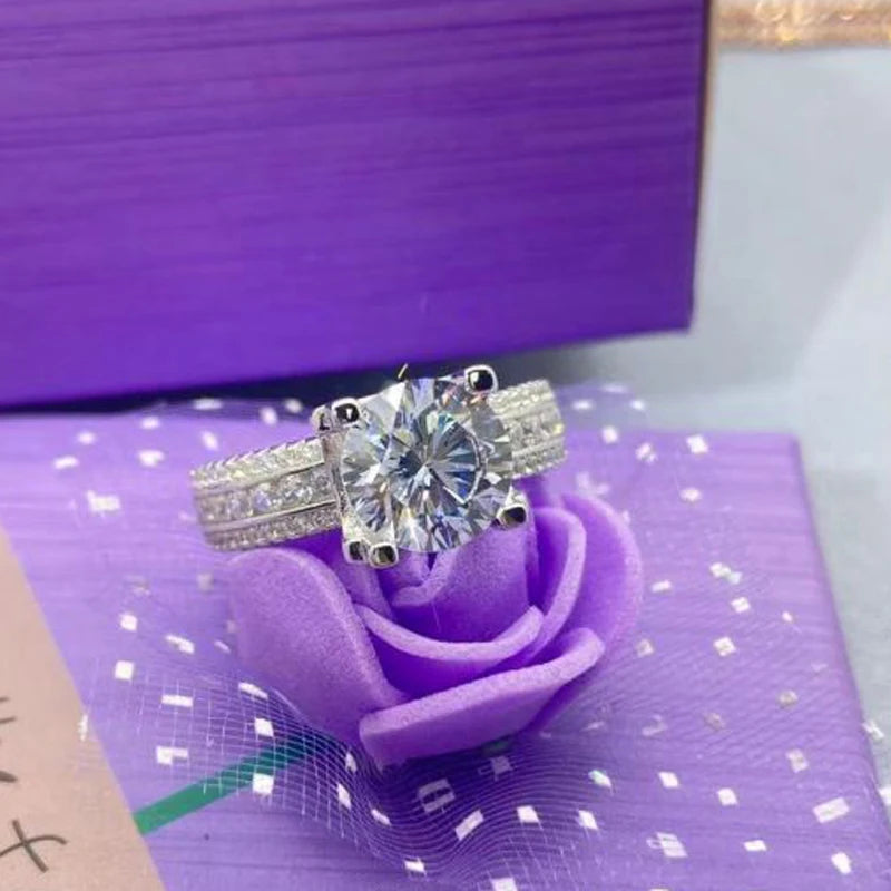 Real 2 Carat 8mm Moissanite Wedding Ring