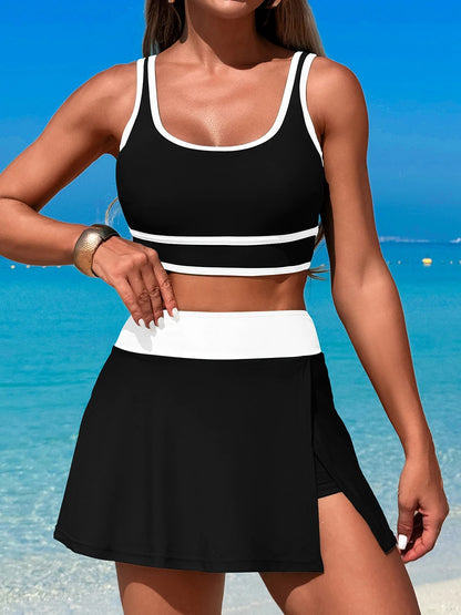 2026 Sporty Swimsuit Women Two Pieces High Waist Beach Dress