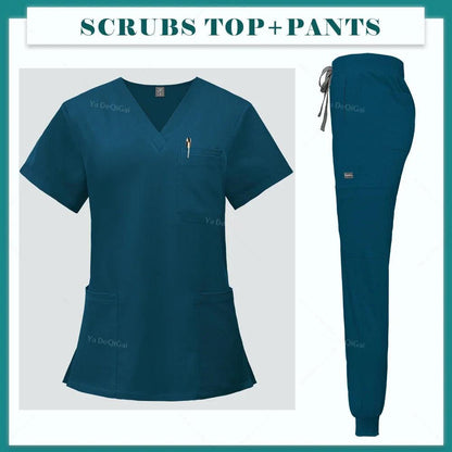 Men Women's Medical Nurse Uniform Surgical Scrubs Set Clinical Nursing Workwear Pet Clothes Lab Suit Veterinaria Spa Accessories - Empire P.E