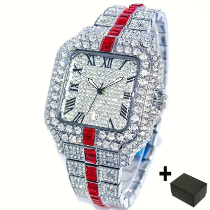 Hot Fashion Full Diamond Hip Hop Iced Out Bling Watch