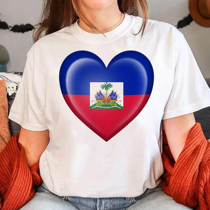 Haiti T Shirt Women Funny Y2K Harajuku T-shirts Female Funny Clothing Aesthetic Clothes Women Clothing - Empire P.E