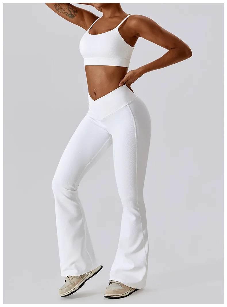 2PCS Seamless Yoga Set Gym Clothes Sportswear Yoga Suits For Women Fitness Rib Tracksuits Sports Bra Gym Leggings Sports Suits - Empire P.E