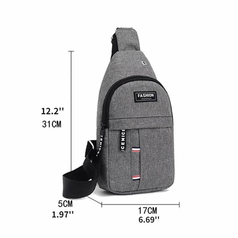 Durable & Spacious Men's Sling Backpack - Multifunctional Travel & Sport Bag with Phone Charging Port & Earphone Hole - Empire P.E