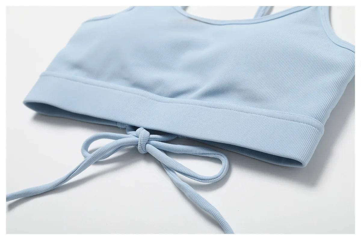 2PCS Seamless Yoga Set Gym Clothes Sportswear Yoga Suits For Women Fitness Rib Tracksuits Sports Bra Gym Leggings Sports Suits - Empire P.E