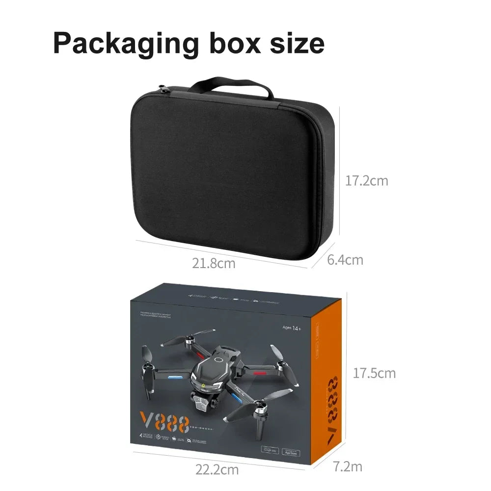 V888 Brushless Drone 8K Professional HD Triple Camera - Empire P.E