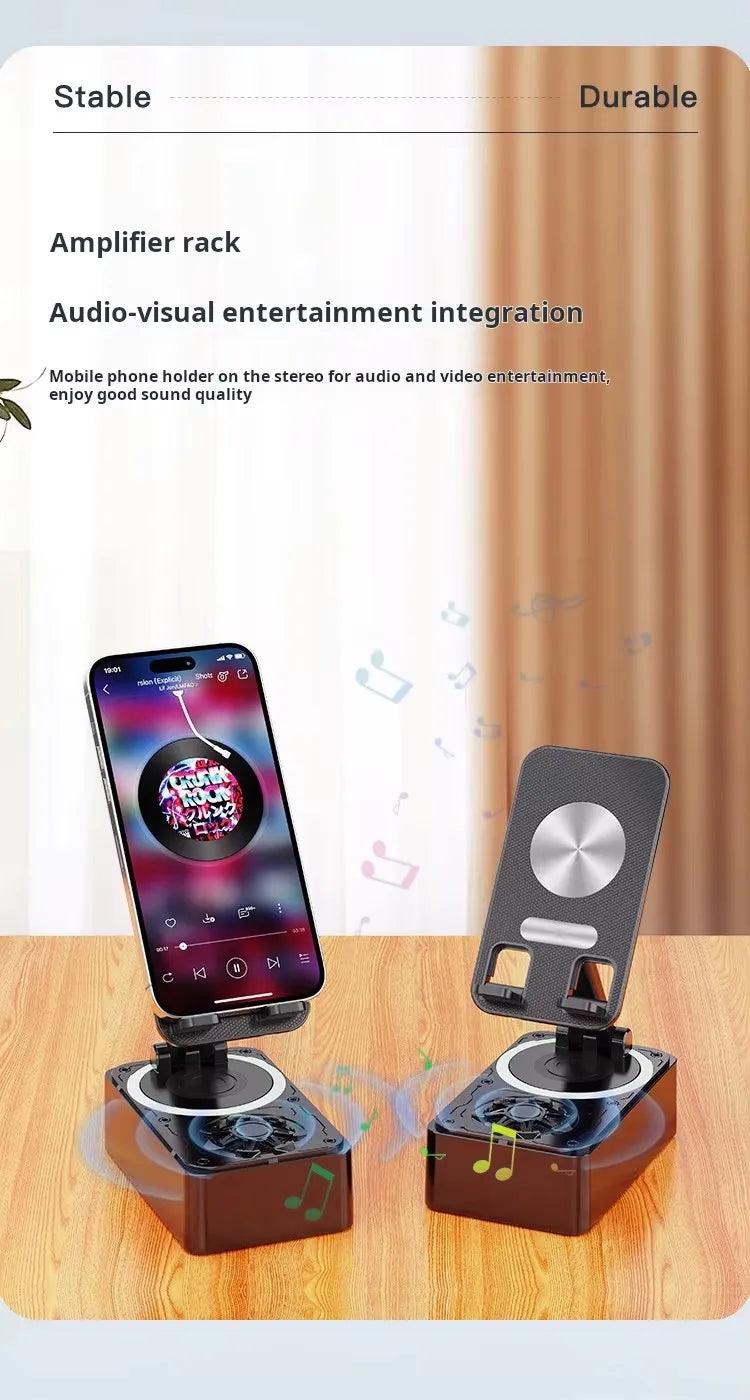 New Cell Phone Holder Stand With Bluetooth Speaker Adjustable Desktop Live Lazy Tablet Bracket Support Portable Wireless Speaker - Empire P.E