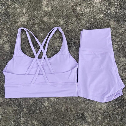 Yoga 2 Piece Gym Sports Shorts Set - Empire P.E