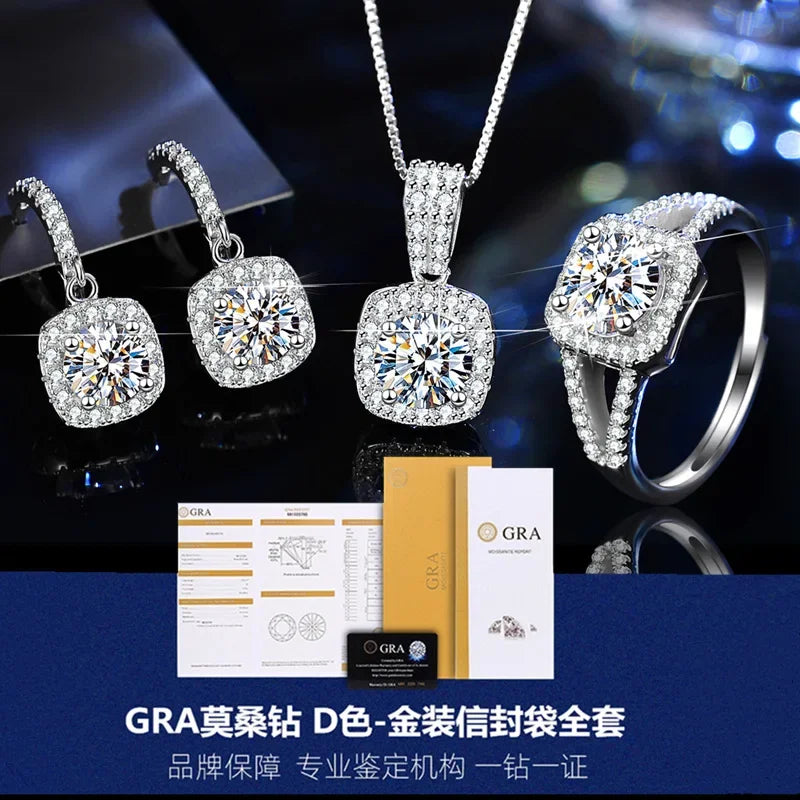 Moissanite Rings For Women Round Cut, Earrings Luxury Copper Trend, Moissanite Necklace Pendant - Empire P.E