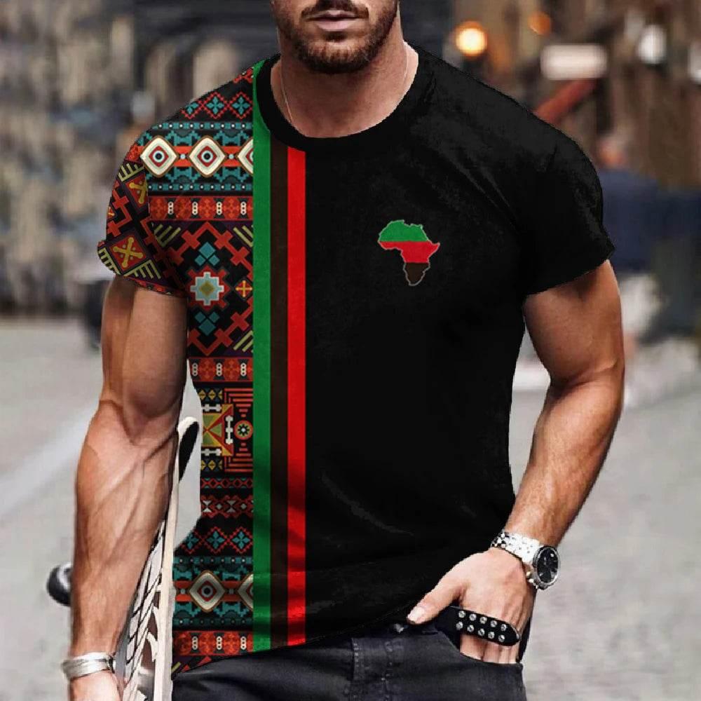 Men’s T Shirt Ethnic Tribal Dashiki T-Shirts African Patterns 3D Print Men Short Sleeve 0 Neck Harajuku Y2k Tees Tops Clothing - Empire P.E