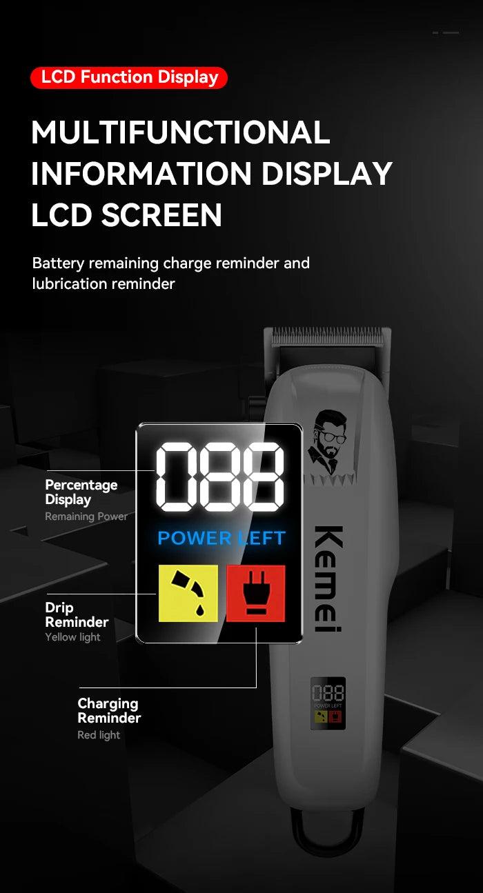 Kemei KM-PG809A KM-PG232 LCD USB Charging Hair Clipper Adjustable - Empire P.E