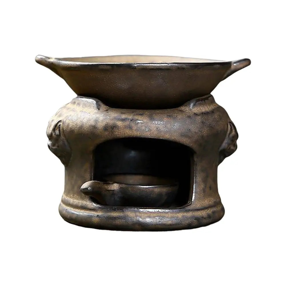 Aromatherapy Aroma Burner 3 In 1 Coarse Pottery Tea Warmer