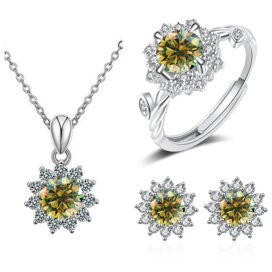 4CTW Moissanite Jewelry Set 925 Sterling Silver - Empire P.E