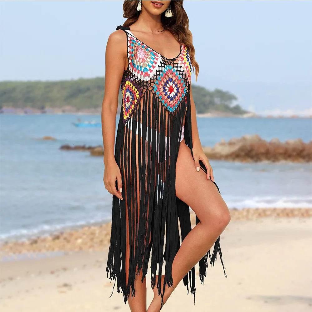 Trendy V-Neck Beach Cover-Up Dress for Women - Empire P.E