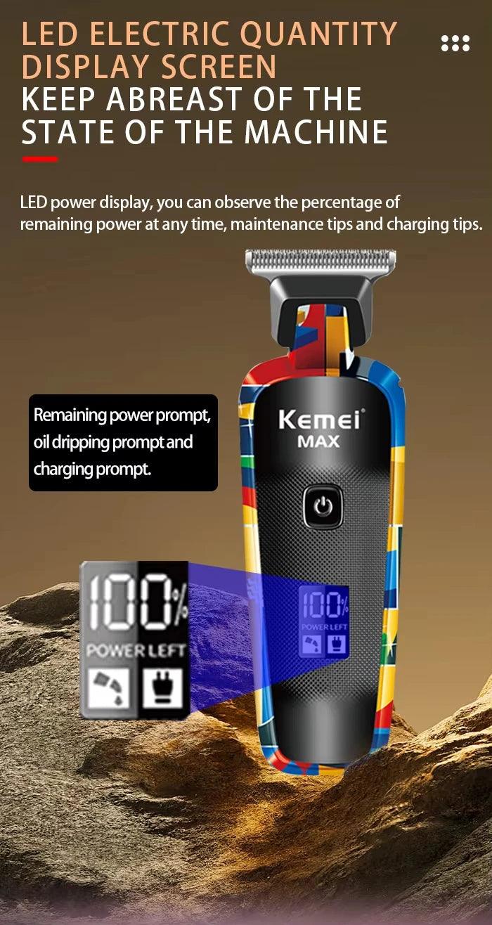 Kemei Rechargeable Graffiti Pattern Electric Hair Clipper Professional - Empire P.E