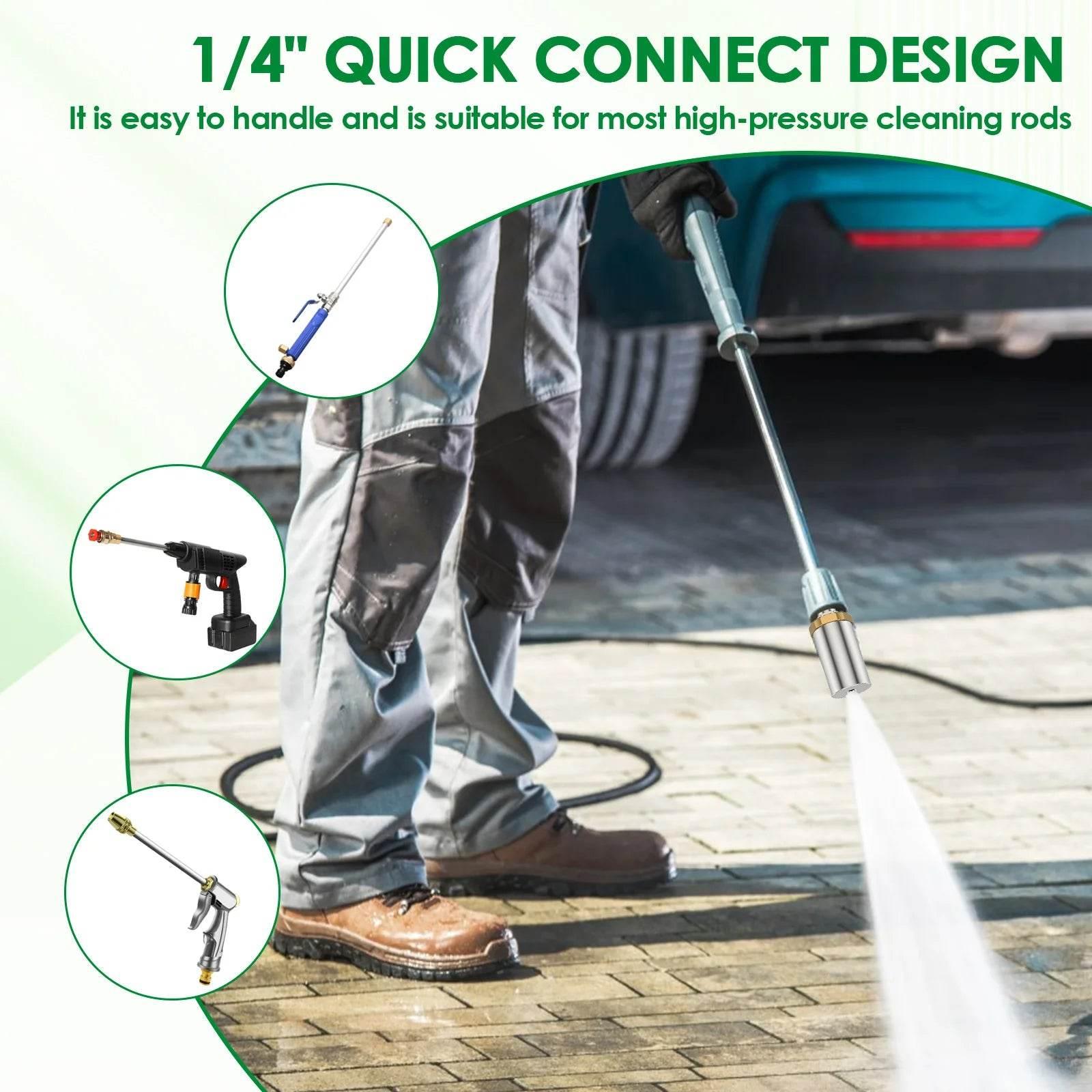 Pressure Washer Tips Turbo Nozzle With 1/4'' Quick Connect 360°Rotating Power Washer Nozzles 5000 PSI Spray Nozzle for Driveway - Empire P.E