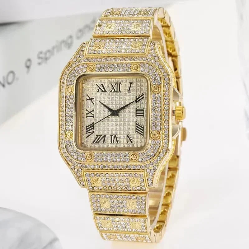 Luxury Diamond Rhinestone Gold Watches