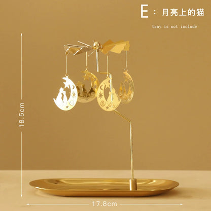 Tray Rotating Candlestick Scented Candle Romantic Walk Horse Lamp