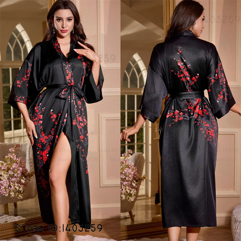 Female Long Robe Loungewear Elegant - Empire P.E