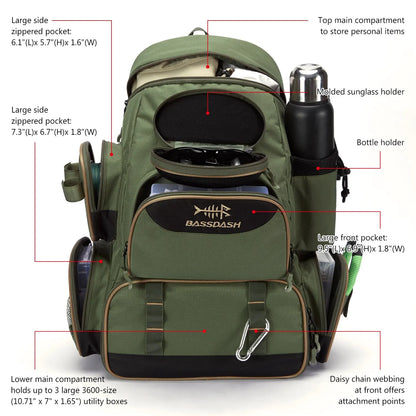 Bassdash Fishing Bag Tackle Backpack
