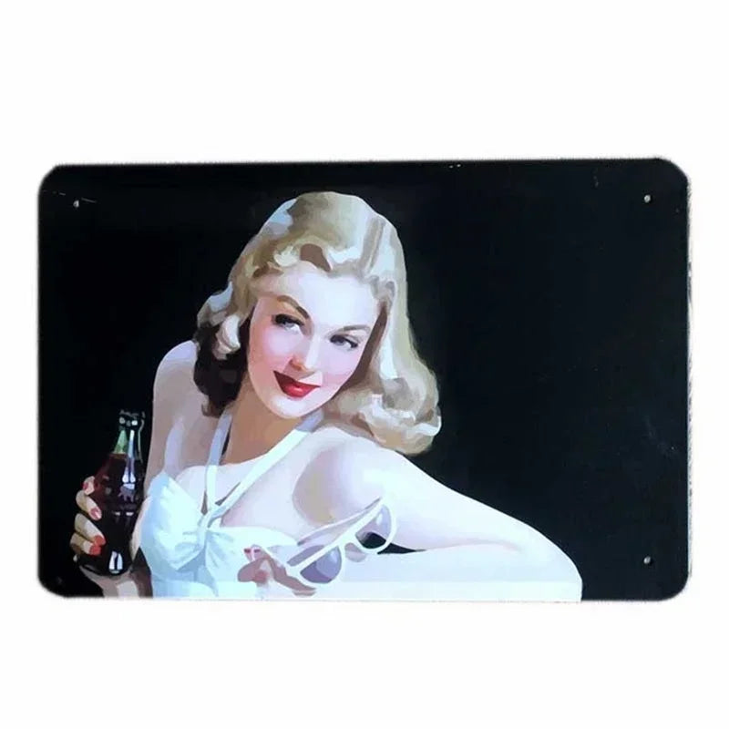 Europe Beauties Poster Metal Iron Sign Art