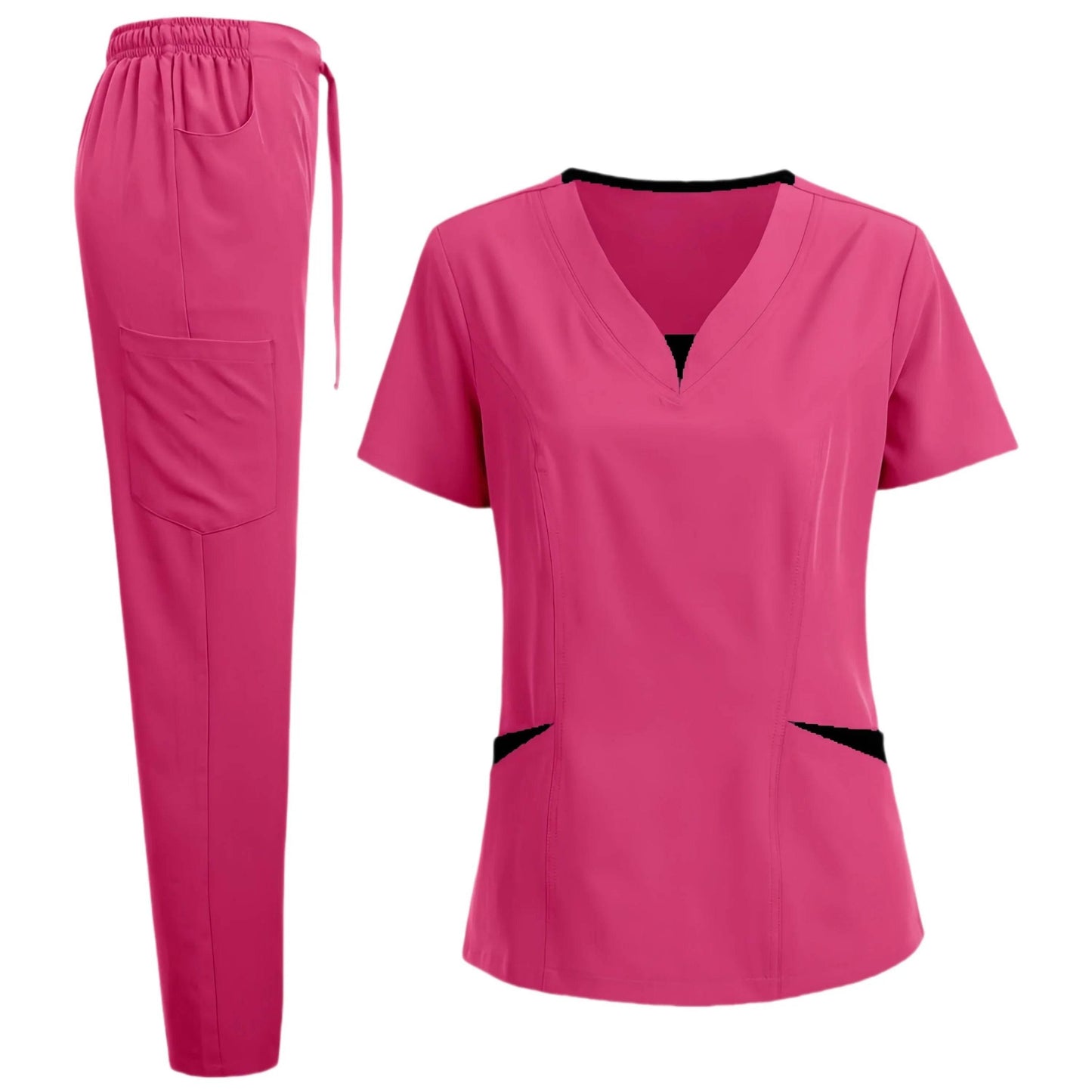 Scrub Set for Women Nurse V Neck Plus Size Scrubs Tops and Pants - Empire P.E