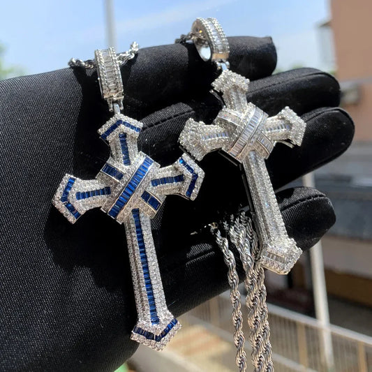 Long Lab Diamond Cross Pendant - Empire P.E