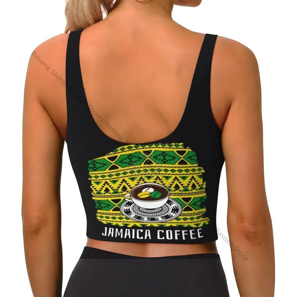 Sports Bra Women Running Yoga Clothes Vest Jamaica Kingdom Flag Gathering Fitness Vest - Empire P.E