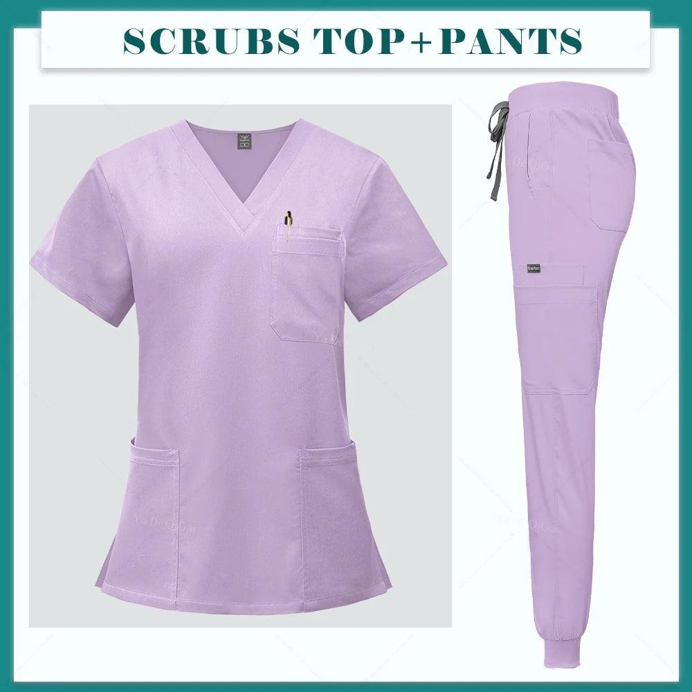 Men Women's Medical Nurse Uniform Surgical Scrubs Set Clinical Nursing Workwear Pet Clothes Lab Suit Veterinaria Spa Accessories - Empire P.E