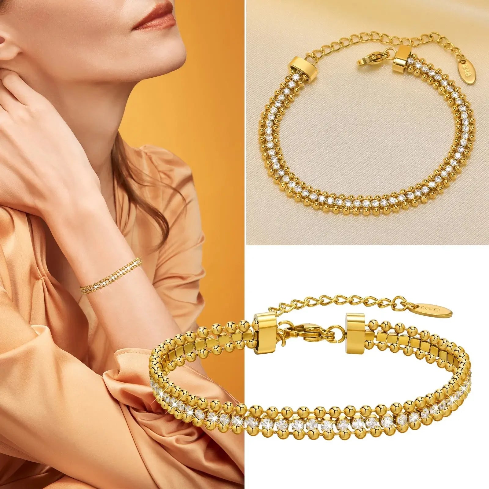 Tennis Bracelet, Stainless Steel Miami Chain With Cubic Zirconia Bangle - Empire P.E
