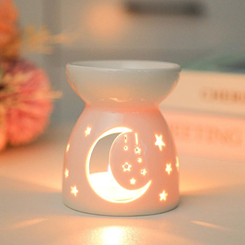 White Ceramic Incense Burner Candle Essential Oil Diffuser