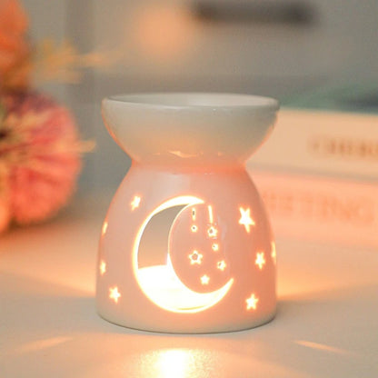 White Ceramic Incense Burner Candle Essential Oil Diffuser
