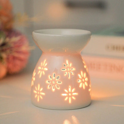 White Ceramic Incense Burner Candle Essential Oil Diffuser