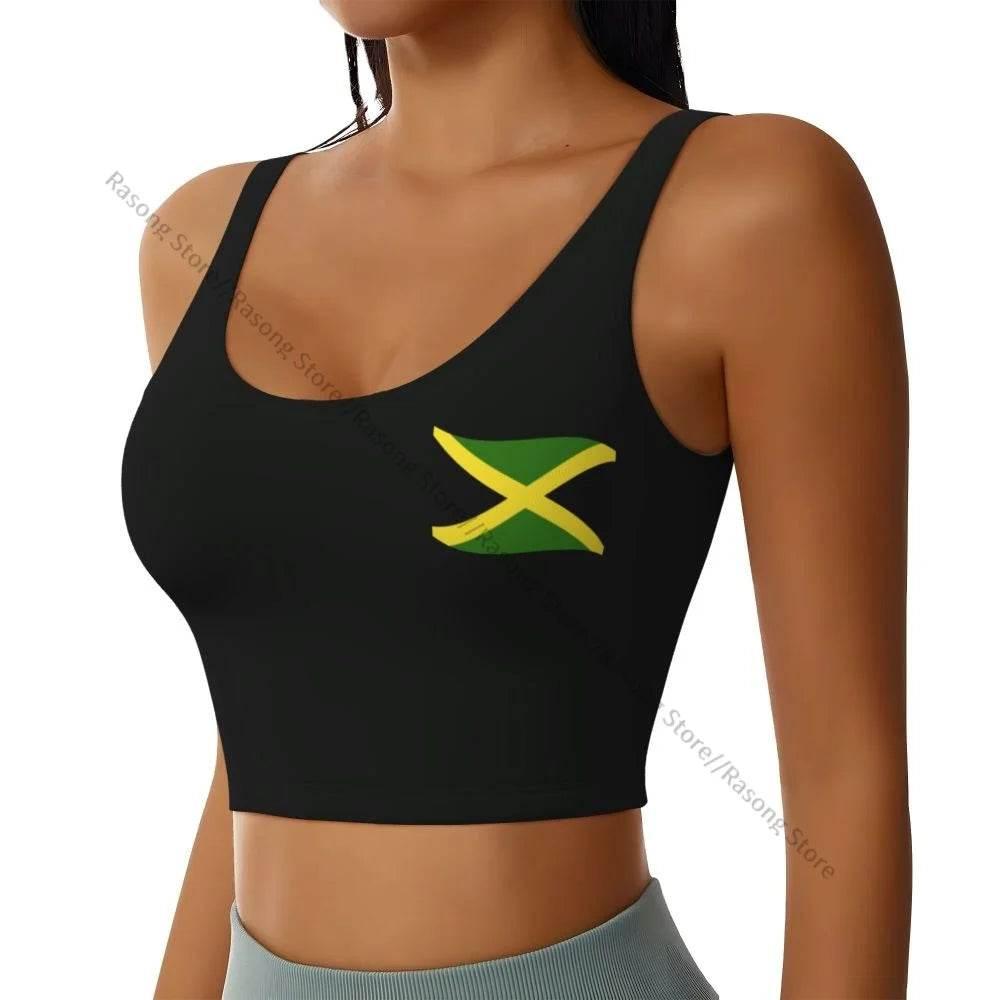 Sports Bra Women Running Yoga Clothes Vest Jamaica Kingdom Flag Gathering Fitness Vest - Empire P.E