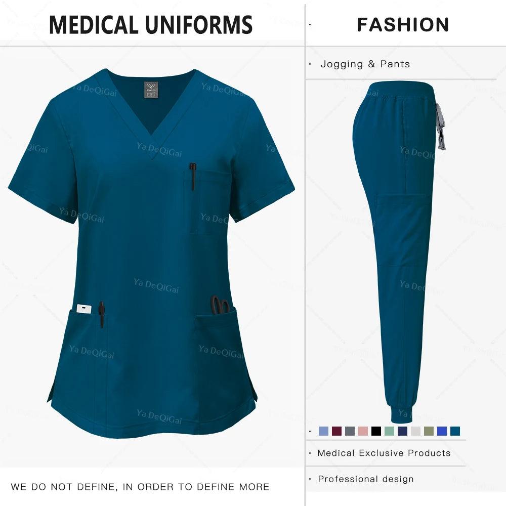 Pink Clinical Uniform Woman Pharmacy Workwear Nurse Uniform Hospital Doctor Oral Dental Surgery Uniforms Medical Scrubs Sets New - Empire P.E