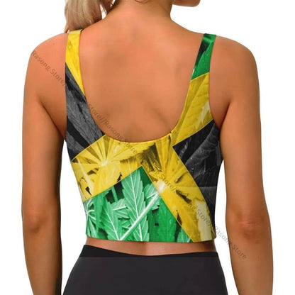 Sports Bra Women Running Yoga Clothes Vest Jamaica Kingdom Flag Gathering Fitness Vest - Empire P.E
