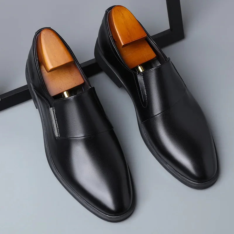 British Style Pointed-Toe Cowhide Leather Oxfords - Empire P.E
