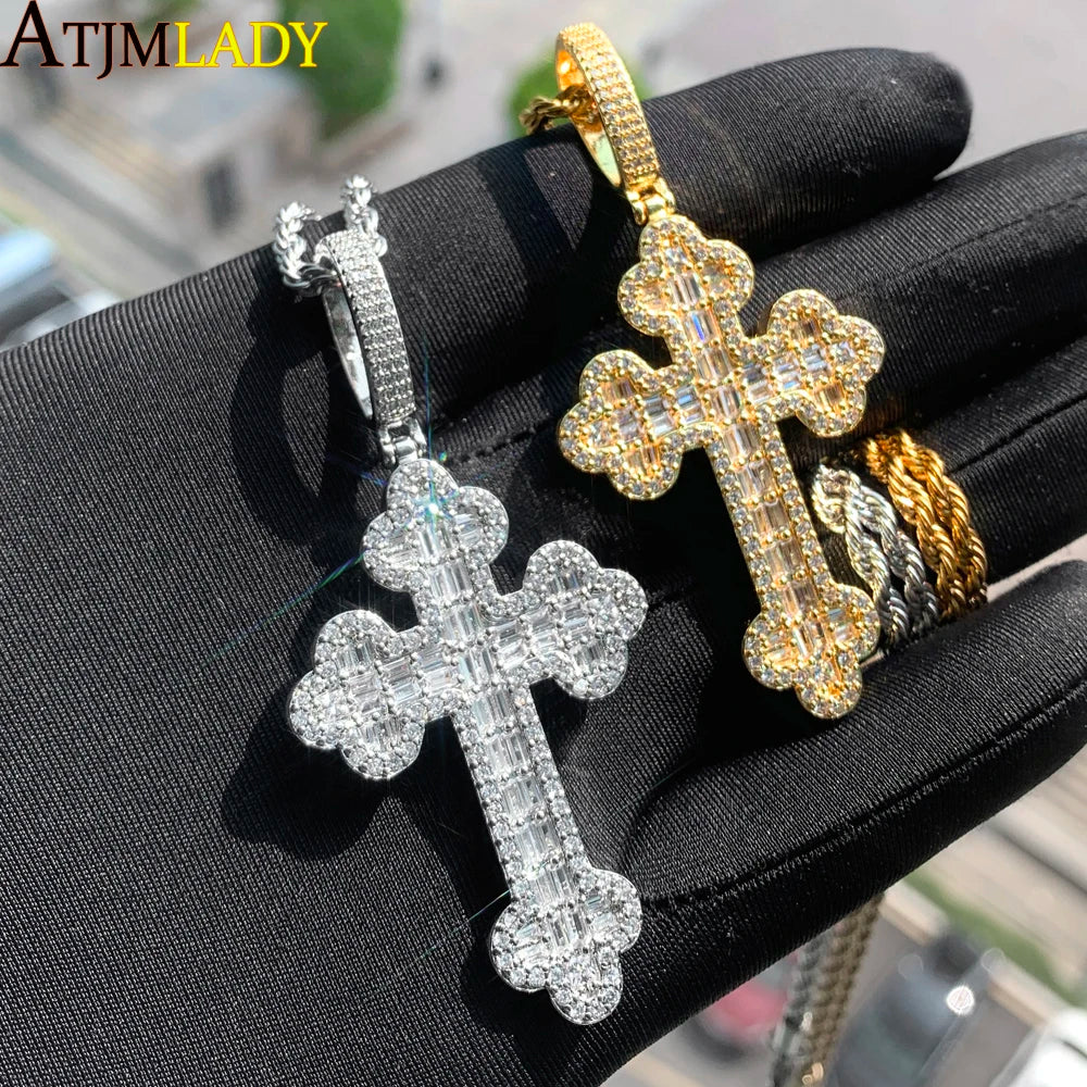 Iced Out Cross Pendant Necklace