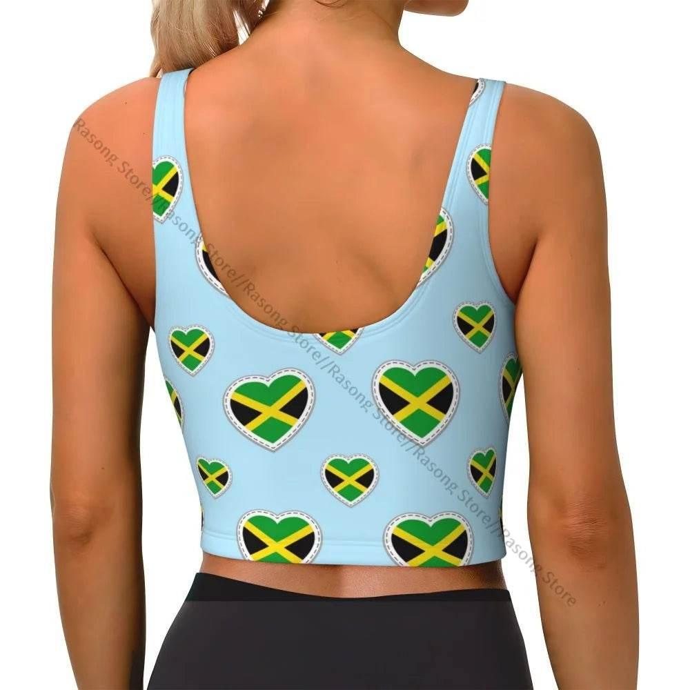 Sports Bra Women Running Yoga Clothes Vest Jamaica Kingdom Flag Gathering Fitness Vest - Empire P.E