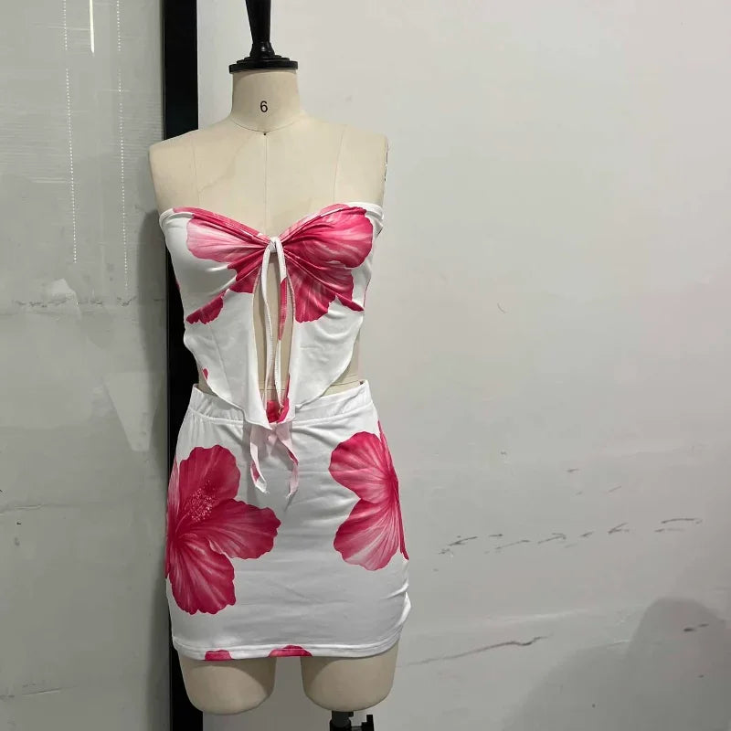 Sexy Slim Fit Short Skirt 2-piece Set