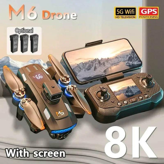 For Xiaomi M6 Drone Professional 8K Camera Drone 5G WIFI FPV UAV With screen remote control RC Dron avoidance Aerial Quadcopter - Empire P.E