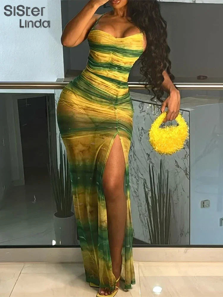 Women's Vintage Contrast Long Dress