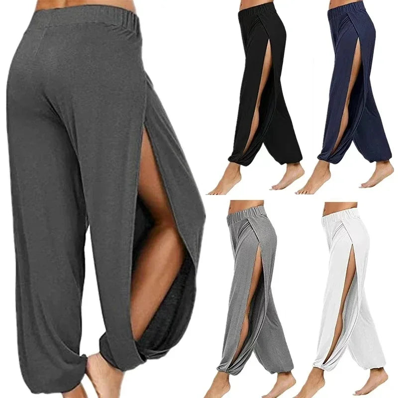 Women's Fashion Yoga High Waisted Slit Pants